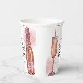 Rosa Glitzer Brautparty Petals und Prosecco Gletsc Pappbecher (Rechts)