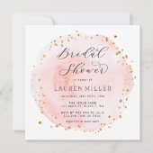 Rosa Glitzer Brautparty Square Einladung (Vorderseite)