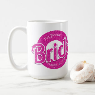 Rosa Glitzer Bride Kaffeetasse