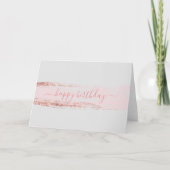 Rosa Glitzer Brushstroke Geburtstag Karte (Vorderseite)