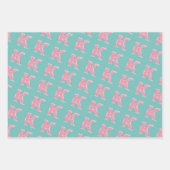 Rosa Glitzer Buchstabe K Geschenkpapier Set (Vorderseite 3)