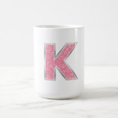 Rosa Glitzer Buchstabe K Kaffeetasse (Mittel)