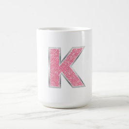 Rosa Glitzer Buchstabe K Kaffeetasse