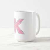 Rosa Glitzer Buchstabe K Kaffeetasse (VorderseiteRechts)