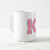 Rosa Glitzer Buchstabe K Kaffeetasse (Vorderseite Links)