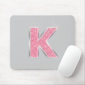 Rosa Glitzer Buchstabe K Mousepad (Mit Mouse)