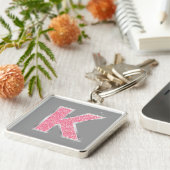 Rosa Glitzer Buchstabe K Schlüsselanhänger (Seite)