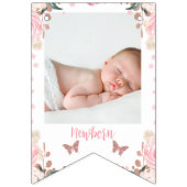 Rosa Glitzer Butterfly Monatsblende Wimpelkette (Zweite Fahne)