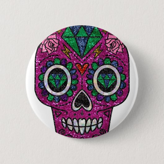 Rosa Glitzer Button (Vorderseite)