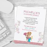 Rosa Glitzer Cartoon Haushaltshilfe Reinigungsserv Flyer<br><div class="desc">Niedlich Pink Glitzer Cartoon Duster Maid House Reinigungsservice Business Flyer.</div>