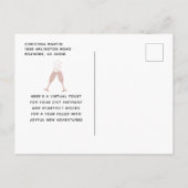 Rosa Glitzer Champagner Toast 21. Geburtstag Postkarte (Rückseite)