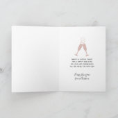 Rosa Glitzer Champagner Toast Neujahr Karte (Innenseite)