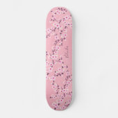 Rosa Glitzer Cherry Blossom Monogramm Skateboard (Vorderseite)