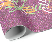 Rosa Glitzer Chevrons Strick Muster drucken Geschenkpapier (Rolleneckpunkt)