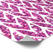 Rosa Glitzer Chevrons Strick Muster drucken Poster (Ecke)