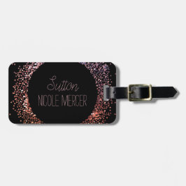 Rosa Glitzer Circle Gepäckanhänger