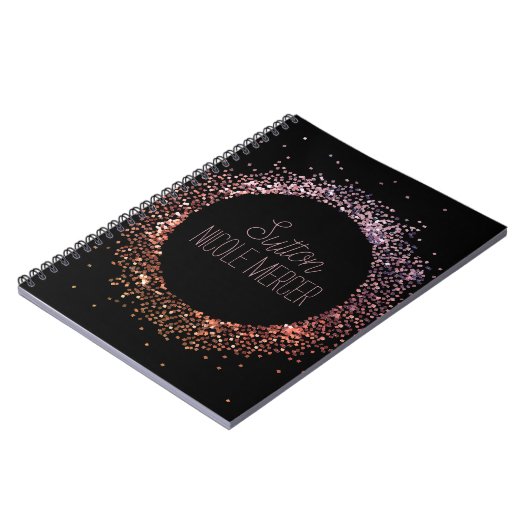 Rosa Glitzer Circle Notizblock (Linke Seite)