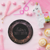 Rosa Glitzer Circle Pappteller (Party)