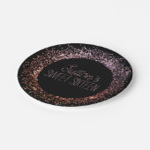 Rosa Glitzer Circle Pappteller (Schrägansicht)