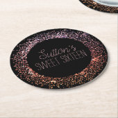 Rosa Glitzer Circle Runder Pappuntersetzer (Angewinkelt)