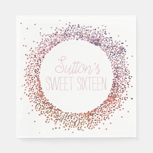 Rosa Glitzer Circle Serviette (Vorderseite)