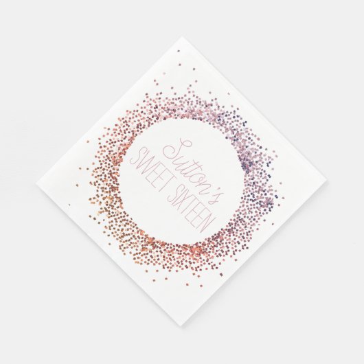 Rosa Glitzer Circle Serviette (Ecke)