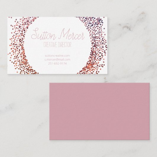 Rosa Glitzer Circle Visitenkarte (Vorne/Hinten)