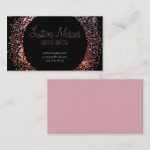Rosa Glitzer Circle Visitenkarte (Vorne/Hinten)