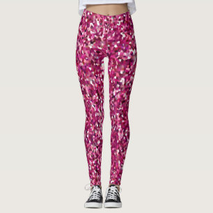 Rosa Glitzer Confetti/Mosaik Multiprint Leggings