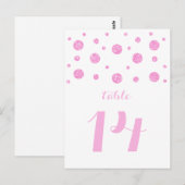 Rosa Glitzer Confetti Tischnummer Postkarte (Vorne/Hinten)