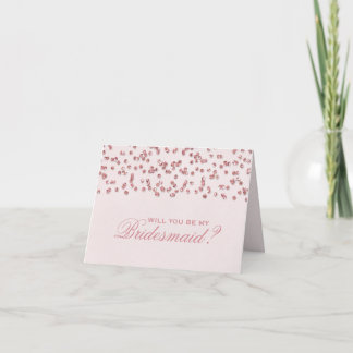 Rosa Glitzer Confetti Werden Sie meine Bridesmaid? Einladung