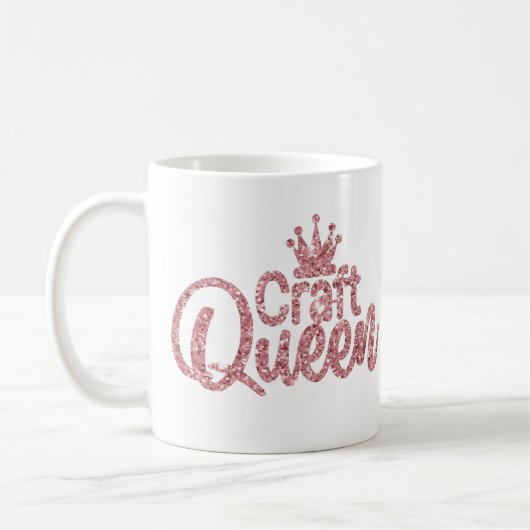 Rosa Glitzer Craft Queen Kaffeetasse (Links)