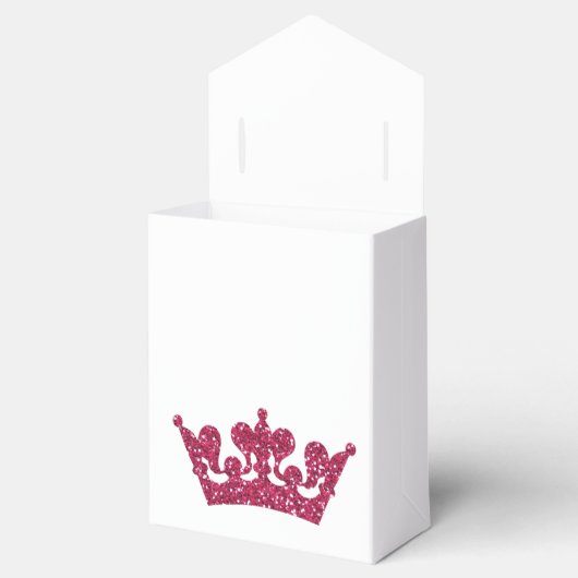 Rosa Glitzer Crocess Princess Royal Party Boxes Geschenkschachtel (Geöffnet)