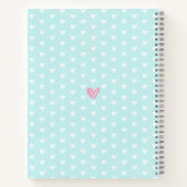 Rosa Glitzer Cupcake auf Türkis mit Herzname Notizblock (Rückseite)