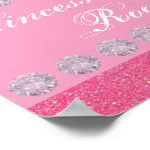 Rosa Glitzer Diamond Princess Zimmer Personalisier Poster (Ecke)