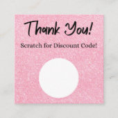 Rosa Glitzer Discount Scratch Off Danke Karte (Vorderseite)