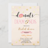 Rosa Glitzer Donuts und Einladung zu Diamanten (Vorderseite)