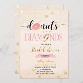Rosa Glitzer Donuts und Einladung zu Diamanten (Vorne/Hinten)