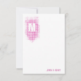 Rosa Glitzer Dots Monogramm Karte