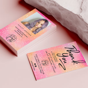 Rosa Glitzer Drehbuch Foto Logo-Bestellung Vielen Visitenkarte