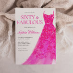 Rosa Glitzer Dress 60. Geburtstagsparty Einladung<br><div class="desc">Rosa Glitzer Kleid 60. Geburtstagsparty Einladung Variationen zur Einladung und passende Artikel in unserem Shop</div>