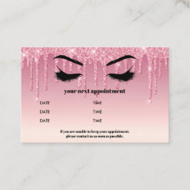 Rosa Glitzer Drippings Browbar Eyelash Luxus Visitenkarte