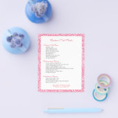 Rosa Glitzer Drucknagel Liste Flyer (Einzeln)