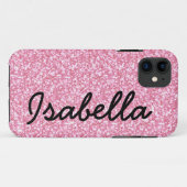 ROSA GLITZER DRUCKPERSONALISIERTES Case-Mate iPhone HÜLLE (Rückseite (Horizontal))
