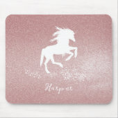 Rosa Glitzer Einhorn-Maus-Pad Mousepad (Vorne)