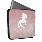 Rosa Glitzer Einhorn Notebook-Sieb Laptopschutzhülle (Vorne Rechts)