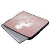 Rosa Glitzer Einhorn Notebook-Sieb Laptopschutzhülle (Vorne Knopf)