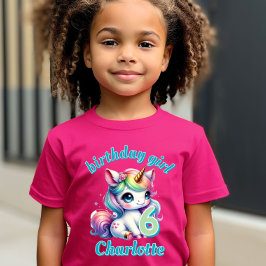 Rosa Glitzer Einhorn Zauberstar Girls Geburtstag T-Shirt