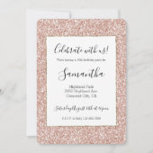 Rosa Glitzer Einladung (Vorderseite)