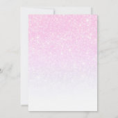 Rosa Glitzer - Einladung zum Geburtstag (Rückseite)